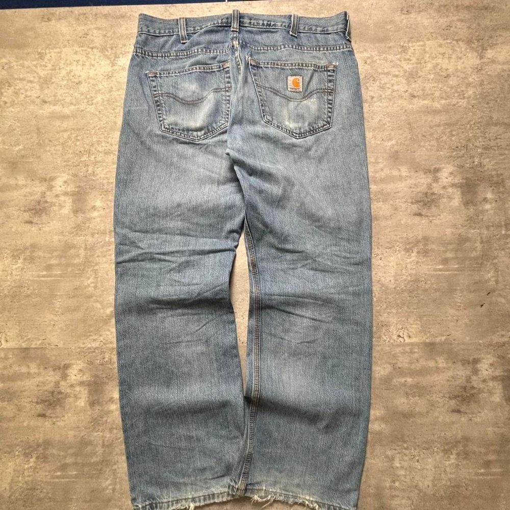 Carhartt Skater Jeans Mens 36x30 Light Wash Distressed Baggy Loose Straight